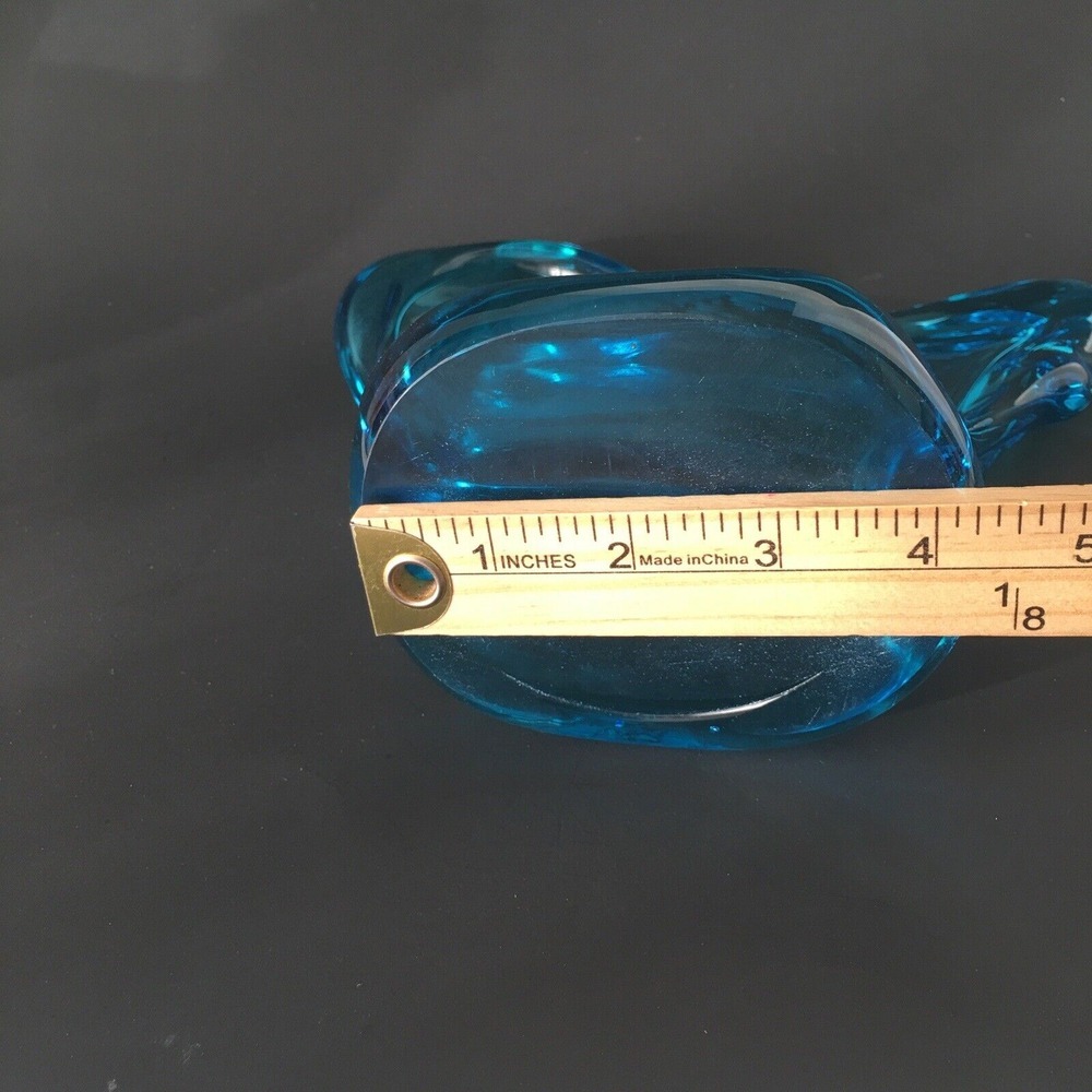 Blue Art Glass Etched Outdoor Scenery Stunning Unknown Artist - Picture 16 of 16